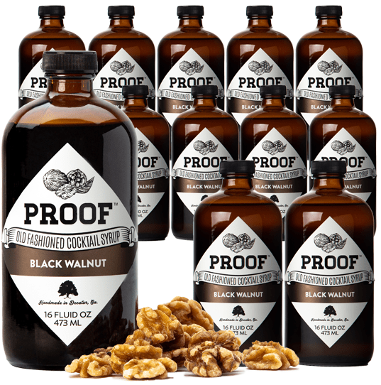 Load image into Gallery viewer, 12 bottles of Black Walnut Proof Syrup.
