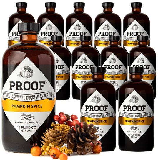 Load image into Gallery viewer, 12 bottles of Pumpkin Spice Proof Syrup.