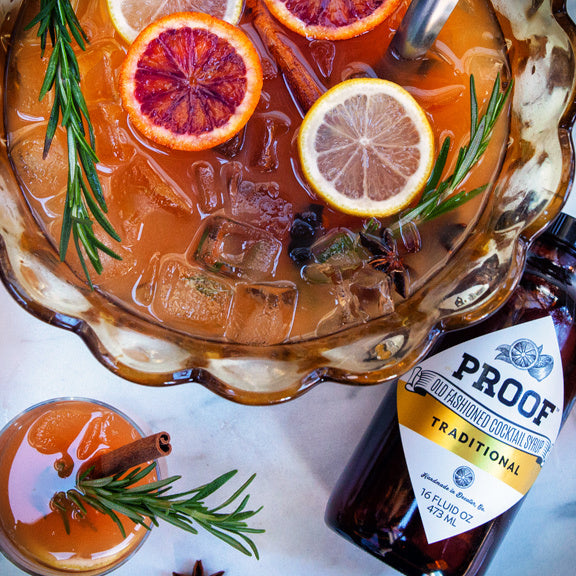 the Proof Syrup Winter Punch, a perfect party beverage