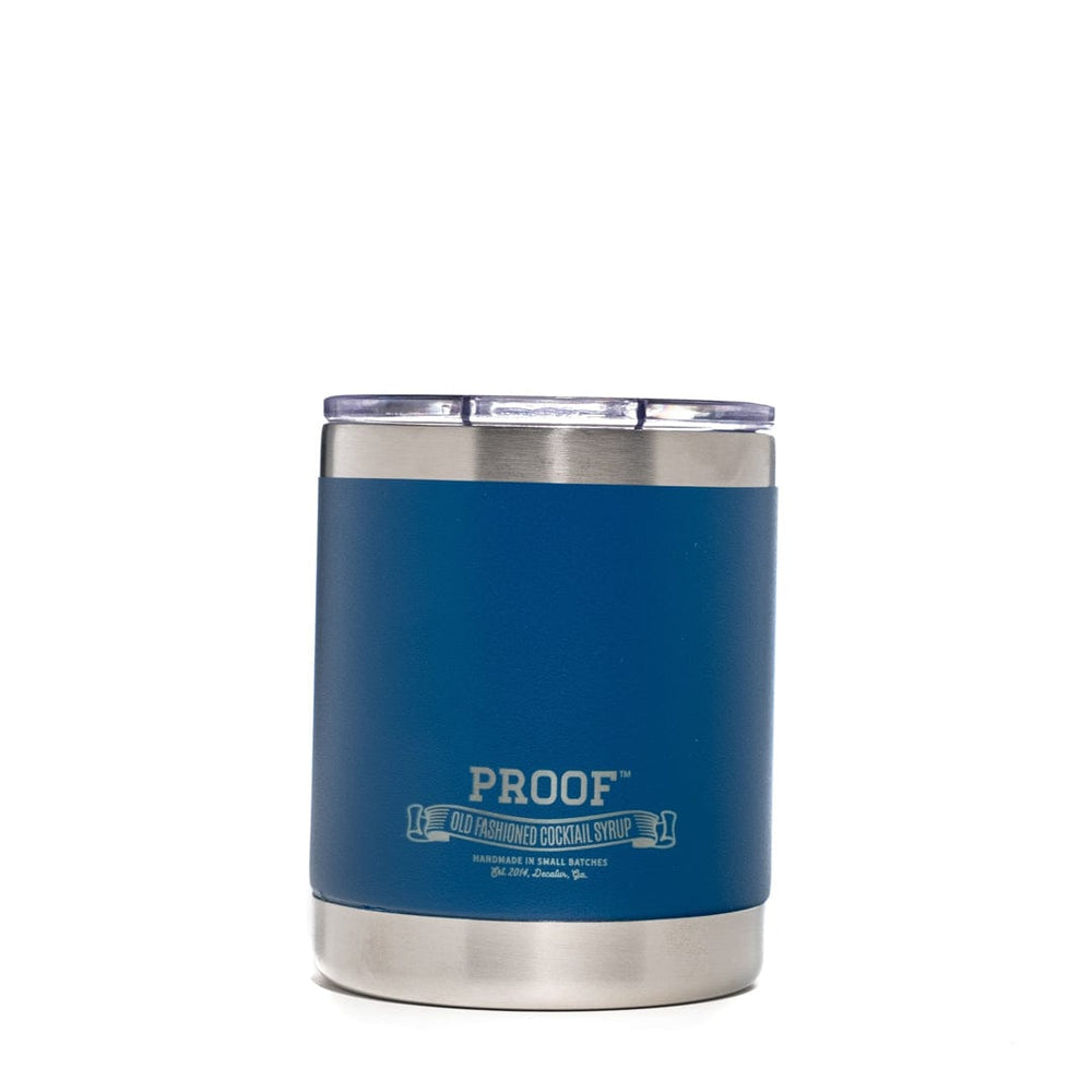 Load image into Gallery viewer, 10 oz dark blue Proof Syrup tumbler.