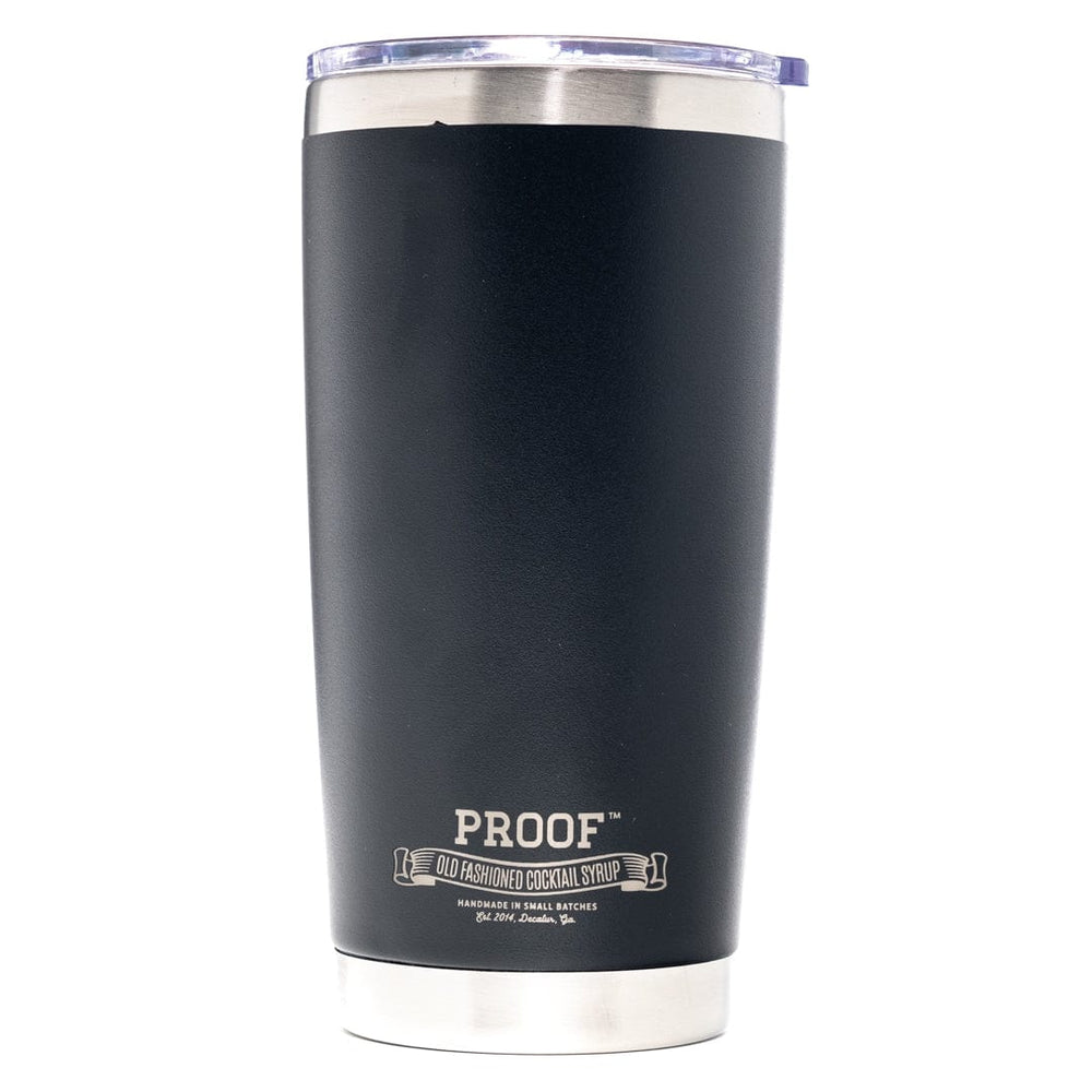 Load image into Gallery viewer, 20 oz black Proof Syrup tumbler.