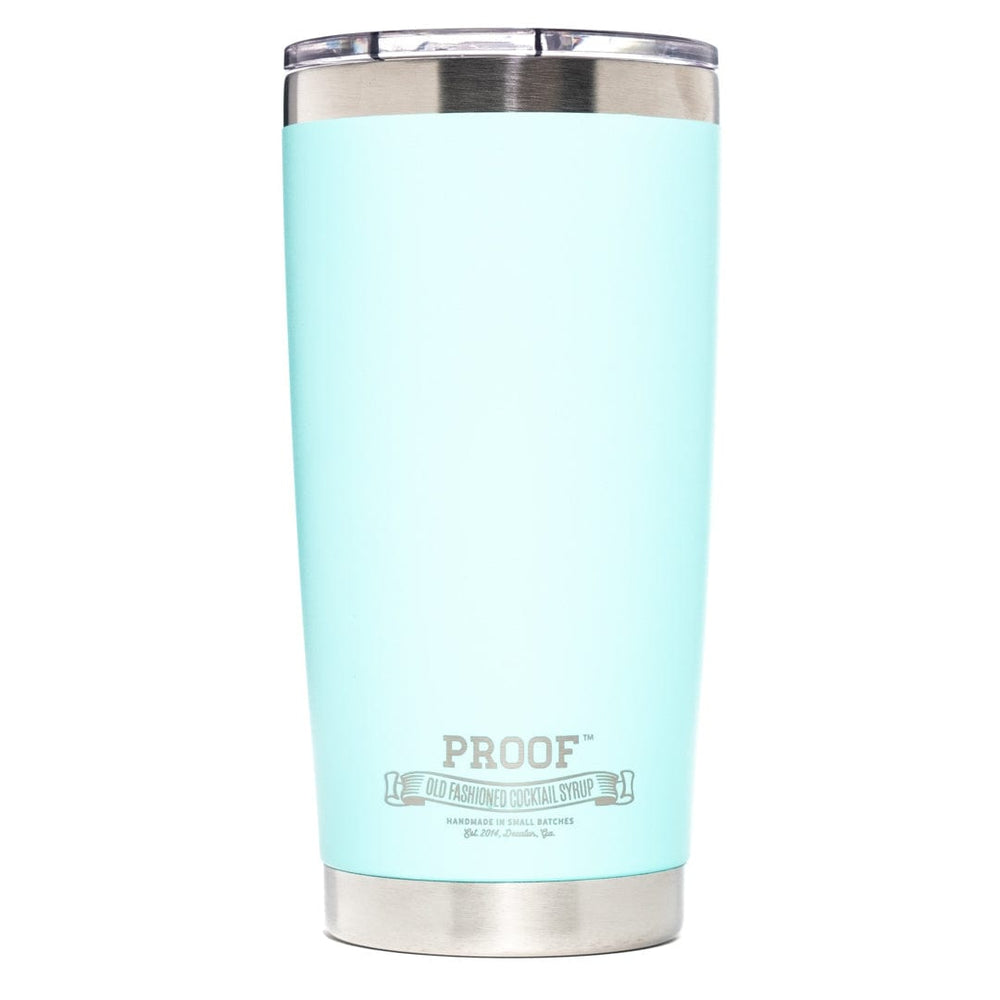 Load image into Gallery viewer, 20 oz teal Proof Syrup tumbler.