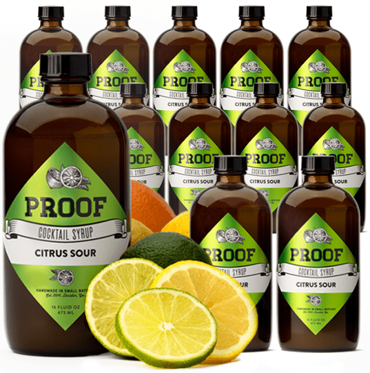 Load image into Gallery viewer, 12 bottles of Citrus Sour Proof Syrup.