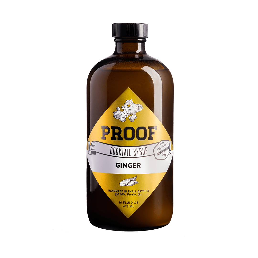 A bottle of Ginger Proof Syrup.
