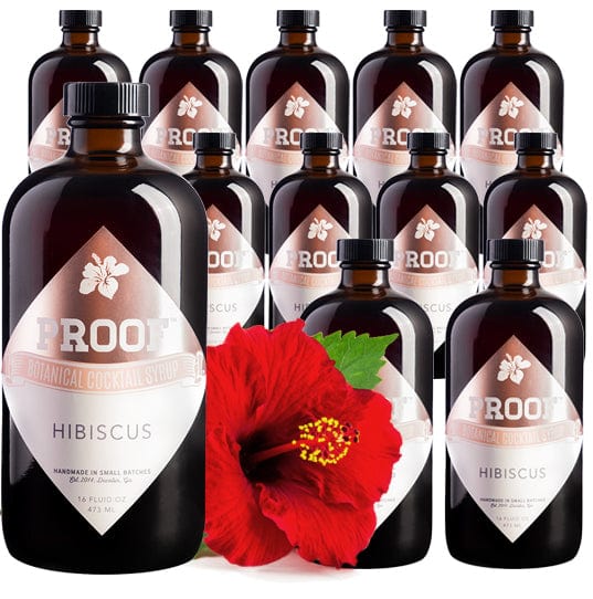 Load image into Gallery viewer, 12 bottles of Hibiscus Proof Syrup.