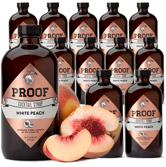 Load image into Gallery viewer, 12 bottles of White Peach Proof Syrup.